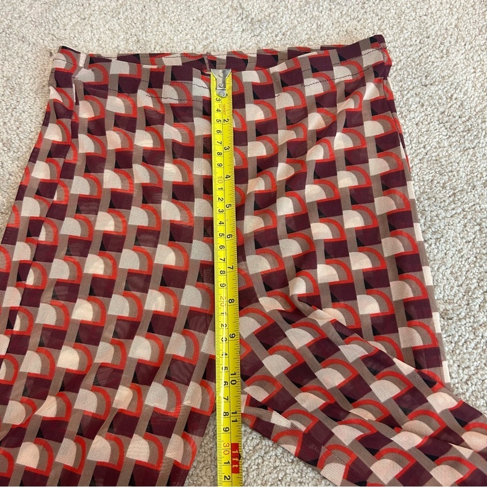 Zara retro geometric sheer slim fit stretchy pants beach coverup Sz M - Picture 8 of 11
